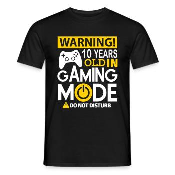 Warning 10 Years Old In Gaming Mode Do Not Distur - Men's T-Shirt - black - Front - AI Model Male 178 light (178cm)