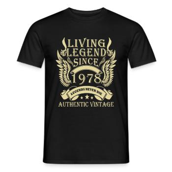 Légendes vivantes depuis 1978 Vintage authentique - T-shirt homme - noir - Devant - AI Model Male 178 light (178cm)