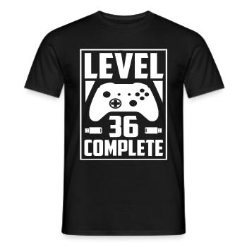 Niveau 36 Terminé - T-shirt homme - noir - Devant - AI Model Male 178 light (178cm)