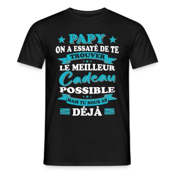 Papy Grand père Fête Des Pères Cadeau Anniversaire - T-shirt homme - noir - Devant - AI Model Male 178 light (178cm)