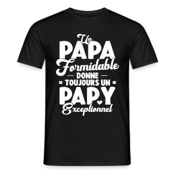 Un Papa Formidable Donne Un Papy Exceptionnel - T-shirt homme - noir - Devant - AI Model Male 178 light (178cm)