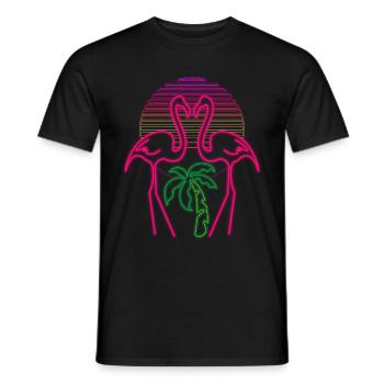 Flamingo - Männer T-Shirt - Schwarz - Vorne - AI Model Male 178 light (178cm)