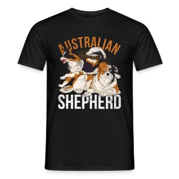 Hundeliebhaber Geschenkidee Australian Shepherd - Männer T-Shirt - Schwarz - Vorne - AI Model Male 178 light (178cm)