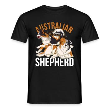 Aussie Dog Owner Dog Australian Shepherd - Men's T-Shirt - black - Front - AI Model Male 178 light (178cm)