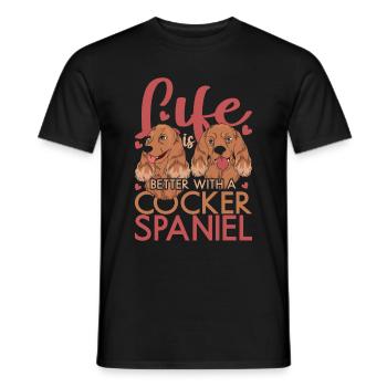 Dog Friend Pet Dog Gift Cocker Spaniel - Men's T-Shirt - black - Front - AI Model Male 178 light (178cm)