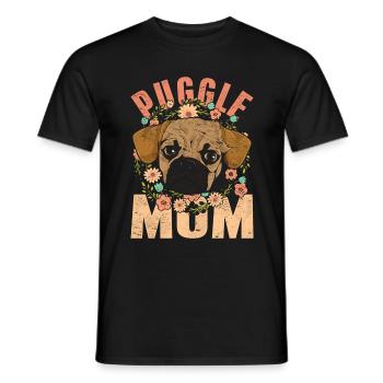 Puggle Mom Dog Gift Mother's Day Puggle - Men's T-Shirt - black - Front - AI Model Male 178 light (178cm)