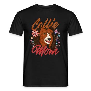 Collie Mama Dog Cadeau Fête des Mères Cheveux Longs Collie - T-shirt homme - noir - Devant - AI Model Male 178 light (178cm)
