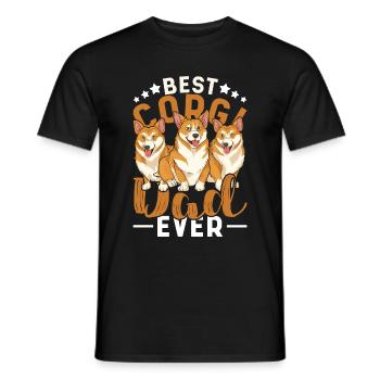Amoureux des chiens Cadeau de la fête des pères Chien Papa Corgi - T-shirt homme - noir - Devant - AI Model Male 178 light (178cm)