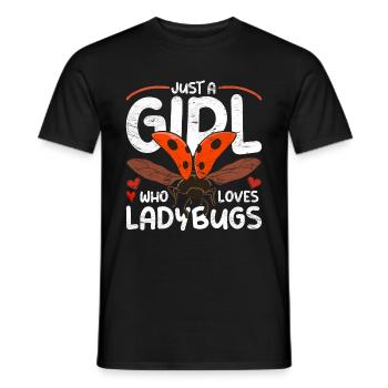 Idée cadeau fille Amoureux des animaux Coccinelles - T-shirt homme - noir - Devant - AI Model Male 178 light (178cm)