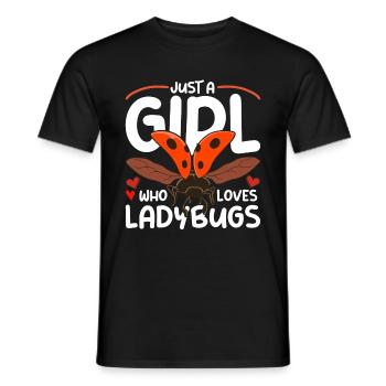 Animal Motif Cadeau Fille Coccinelle - T-shirt homme - noir - Devant - AI Model Male 178 light (178cm)
