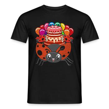 Cadeau d’anniversaire Mignonne Coccinelle - T-shirt homme - noir - Devant - AI Model Male 178 light (178cm)