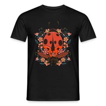 Nature Insect Cadeau Vintage Coccinelle - T-shirt homme - noir - Devant - AI Model Male 178 light (178cm)