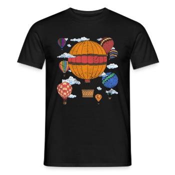 Ballonfahrer Ballonfahrt Ballon Heißluftballon - Männer T-Shirt - Schwarz - Vorne - AI Model Male 178 light (178cm)