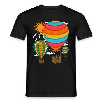 Ballon Fliegen Ballonfahrt Geschenk Heißluftballon - Männer T-Shirt - Schwarz - Vorne - AI Model Male 178 light (178cm)