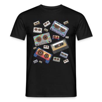 Cassette - T-shirt homme - noir - Devant - AI Model Male 178 light (178cm)
