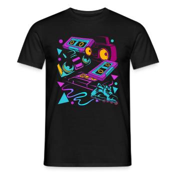 Cassette - T-shirt homme - noir - Devant - AI Model Male 178 light (178cm)