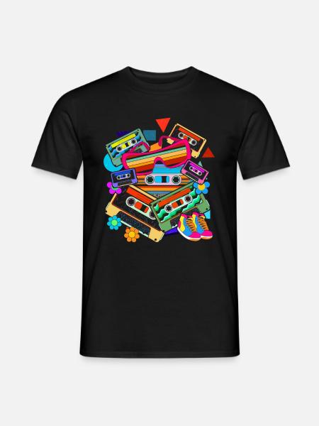 Eighties Gift Idea Retro Cassette - Men's T-Shirt - black
