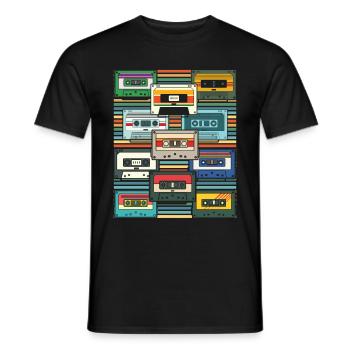 Eighties Retro 80s Cassette - T-shirt homme - noir - Devant - AI Model Male 178 light (178cm)