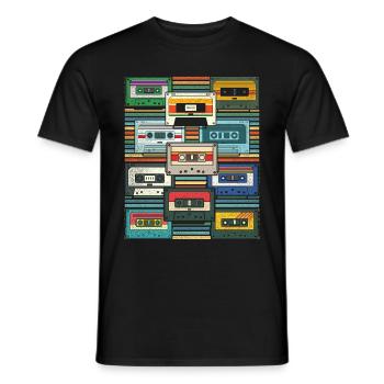 80s Music Lover Cadeau Cassette Rétro - T-shirt homme - noir - Devant - AI Model Male 178 light (178cm)