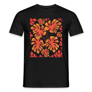 Monstera Deliciosa quitte Tropical Monstera - T-shirt homme - noir - Devant - AI Model Male 178 light (178cm)