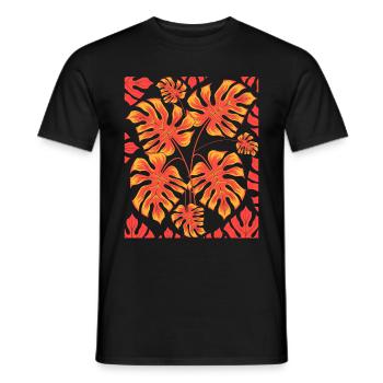 Plants Gift Tropical Leaves Monstera - Men's T-Shirt - black - Front - AI Model Male 178 light (178cm)