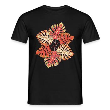 Tropische Pflanze Monstera Blätter Monstera - Männer T-Shirt - Schwarz - Vorne - AI Model Male 178 light (178cm)