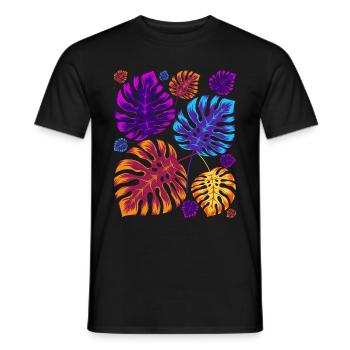 Plante d’intérieur Monstera Deliciosa Plante Monstera - T-shirt homme - noir - Devant - AI Model Male 178 light (178cm)