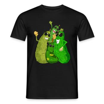Cool Vegetable Funny Gift Sunglasses Cucumber - Men's T-Shirt - black - Front - AI Model Male 178 light (178cm)