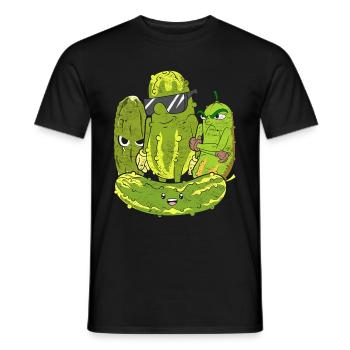 Gürkchen Salatgurke Gewürzgurke Gemüse Gurke - Männer T-Shirt - Schwarz - Vorne - AI Model Male 178 light (178cm)