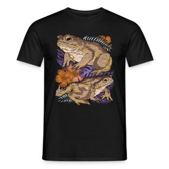 Amphibiens Animal Motif Cadeau Vintage Fleurs Crapaud - T-shirt homme - noir - Devant - AI Model Male 178 light (178cm)