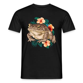 Frosch Amphibien Tierliebhaber Blumen Kröte - Männer T-Shirt - Schwarz - Vorne - AI Model Male 178 light (178cm)