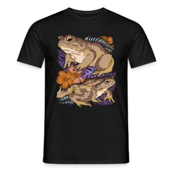 Vintage Blumen Natur Amphibien Frosch Kröte - Männer T-Shirt - Schwarz - Vorne - AI Model Male 178 light (178cm)