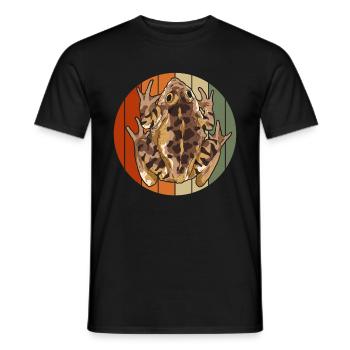 Nature Animal Frog Gift Amphibians Retro Toad - Men's T-Shirt - black - Front - AI Model Male 178 light (178cm)