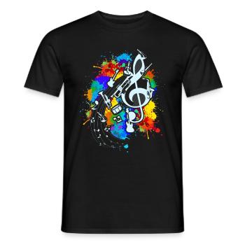 Musik Geschenkidee Violinschlüssel Notenschlüssel - Männer T-Shirt - Schwarz - Vorne - AI Model Male 178 light (178cm)