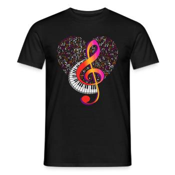 Musician Keyboard Violin Clef Clef Clef - Men's T-Shirt - black - Front - AI Model Male 178 light (178cm)