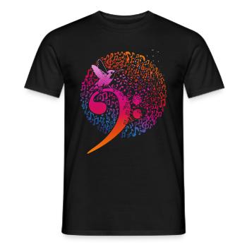 Bass Key Music Gift Bird Clef - Men's T-Shirt - black - Front - AI Model Male 178 light (178cm)