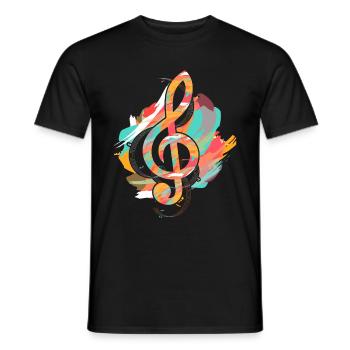 Violon Coloré Clef Musique Clef - T-shirt homme - noir - Devant - AI Model Male 178 light (178cm)