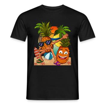 Summer Fruit Tropical Fruit Pineapple - Men's T-Shirt - black - Front - AI Model Male 178 light (178cm)