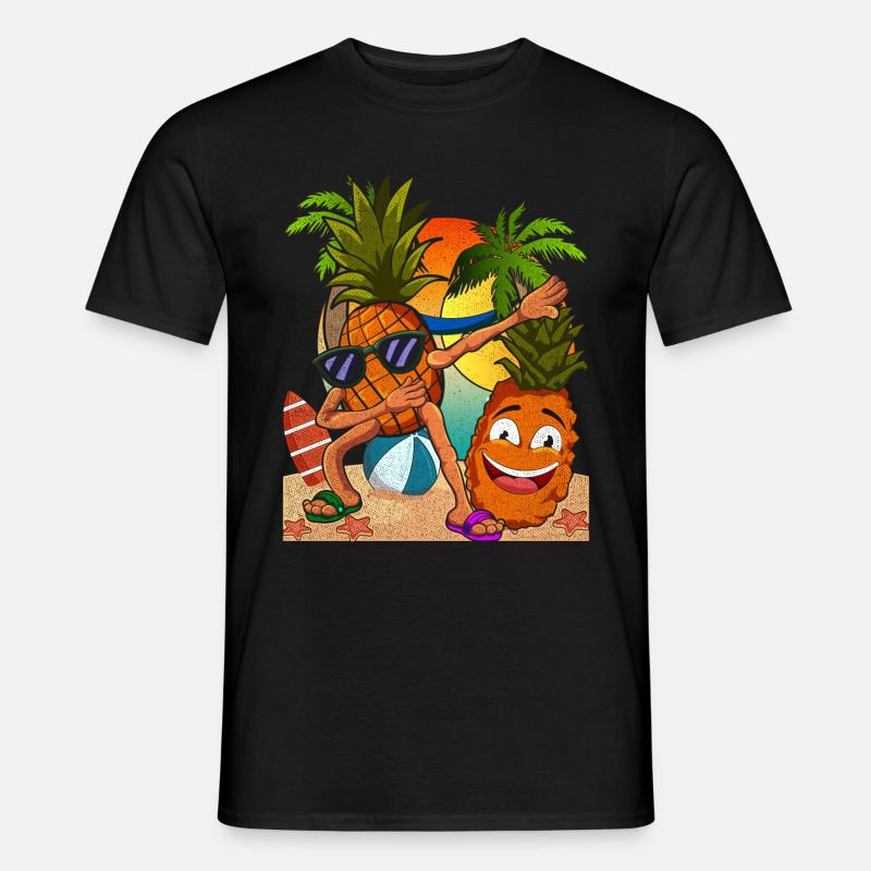 Summer Fruit Tropical Fruit Pineapple - Men’s T-shirt - black