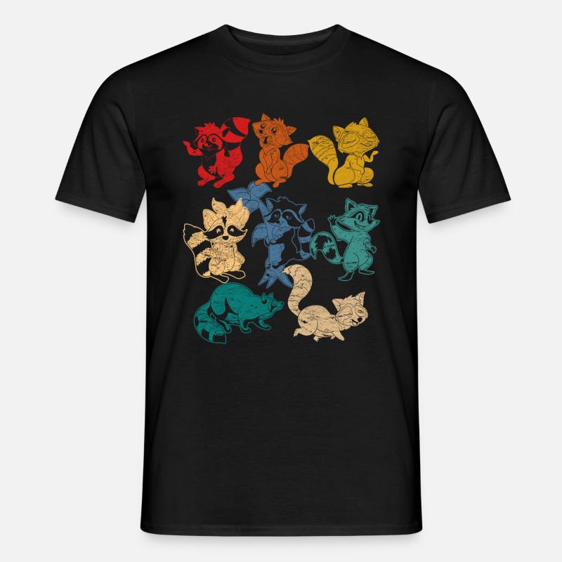 Waschbär - Männer T-Shirt - Schwarz