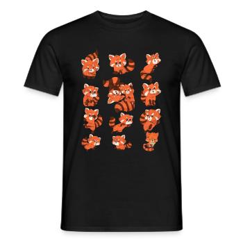 Roter Panda - Männer T-Shirt - Schwarz - Vorne - AI Model Male 178 light (178cm)