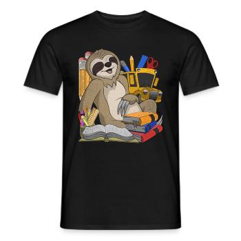 Enrolment Animal Gift Primary School Sloth - Men's T-Shirt - black - Front - AI Model Male 178 light (178cm)