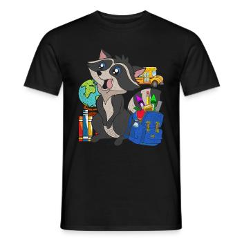 Enrolment Animal Gift Primary School Raccoon - Men's T-Shirt - black - Front - AI Model Male 178 light (178cm)