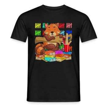 Enrolment Animal Gift Primary School Red Panda - Men's T-Shirt - black - Front - AI Model Male 178 light (178cm)