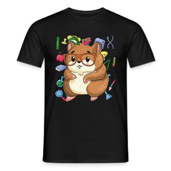Enrolment Animal Gift Primary School Hamster - Men's T-Shirt - black - Front - AI Model Male 178 light (178cm)