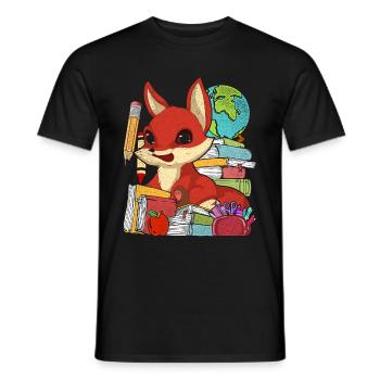 Enrolment Animal Gift Primary School Fuchs - Men's T-Shirt - black - Front - AI Model Male 178 light (178cm)