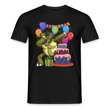 Birthday Party Gift Animal Dabbing Turtle - Men's T-Shirt - black - Front - AI Model Male 178 light (178cm)