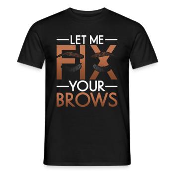 Sourcils Esthéticienne Cadeau Sourcils Artiste - T-shirt homme - noir - Devant - AI Model Male 178 light (178cm)