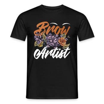 Artiste sourcilière - T-shirt homme - noir - Devant - AI Model Male 178 light (178cm)
