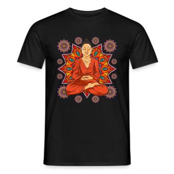 Buddhist Geschenk Spiritualität Mandala Buddha - Männer T-Shirt - Schwarz - Vorne - AI Model Male 178 light (178cm)